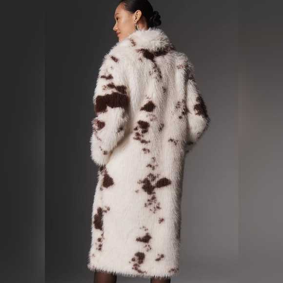 NVLT Faux Fur Coat - White and Brown NWT - Picture 3 of 3